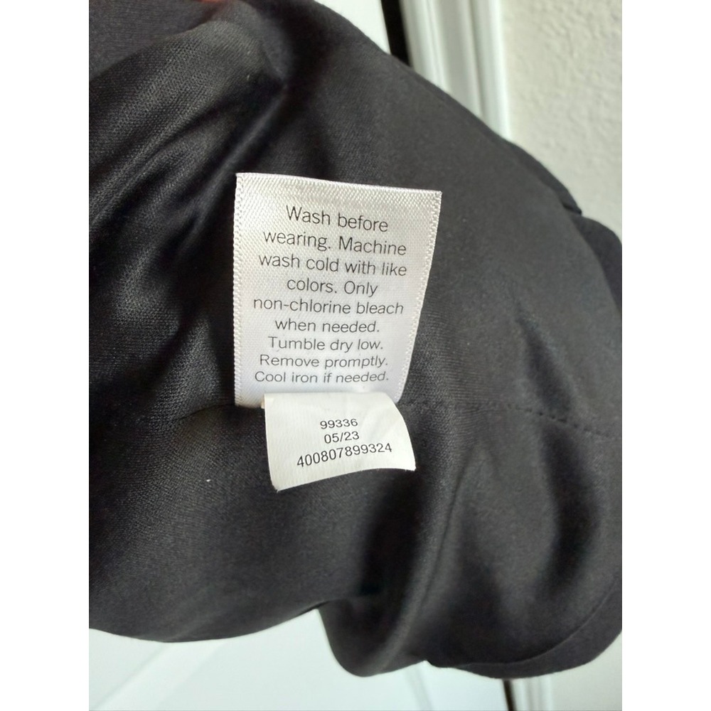 Nine West Womens Black Ruched 3/4 Sleeve Open Front Blazer Jacket Large - Picture 8 of 10